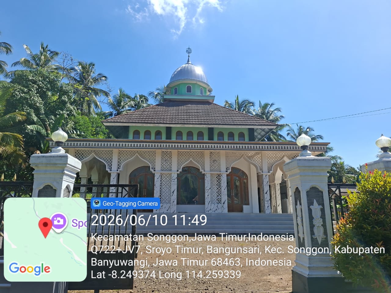 Foto Depan Masjid & Papan Nama — Miftahul Jannah, Bangunsari, Songgon