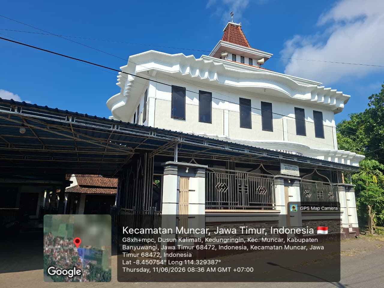 Foto Depan Masjid & Papan Nama — BAITUL AMIN, Kedungringin, Muncar