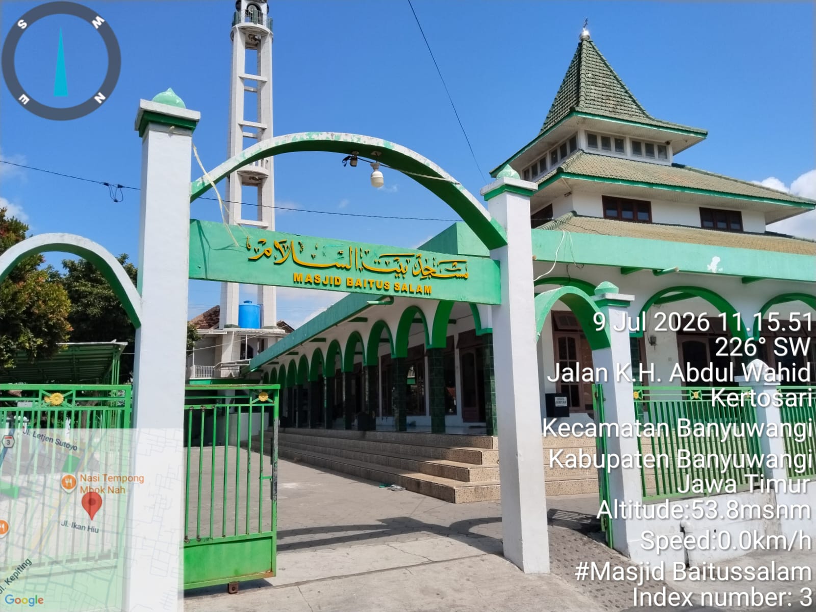 Foto Depan Masjid & Papan Nama — Baitussalam, Kertosari, Banyuwangi
