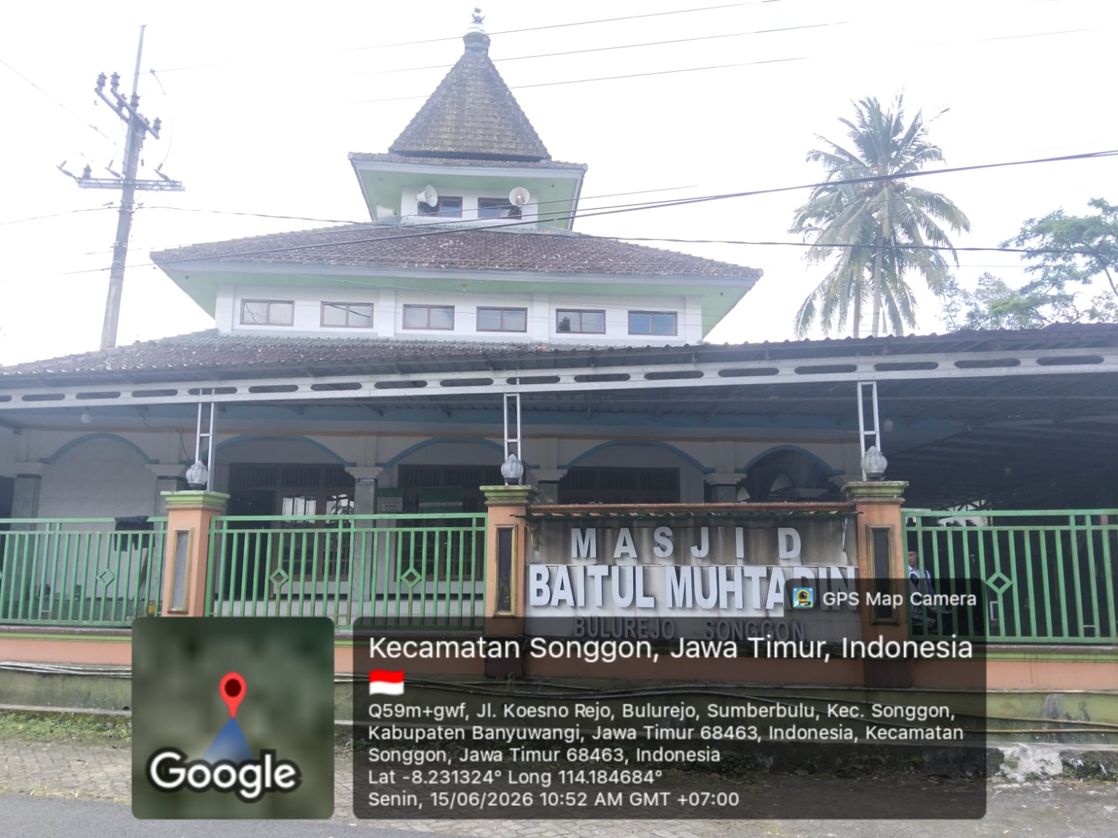 Foto Depan Masjid & Papan Nama — BAITUL MUHTADIN, Sumberbulu, Songgon