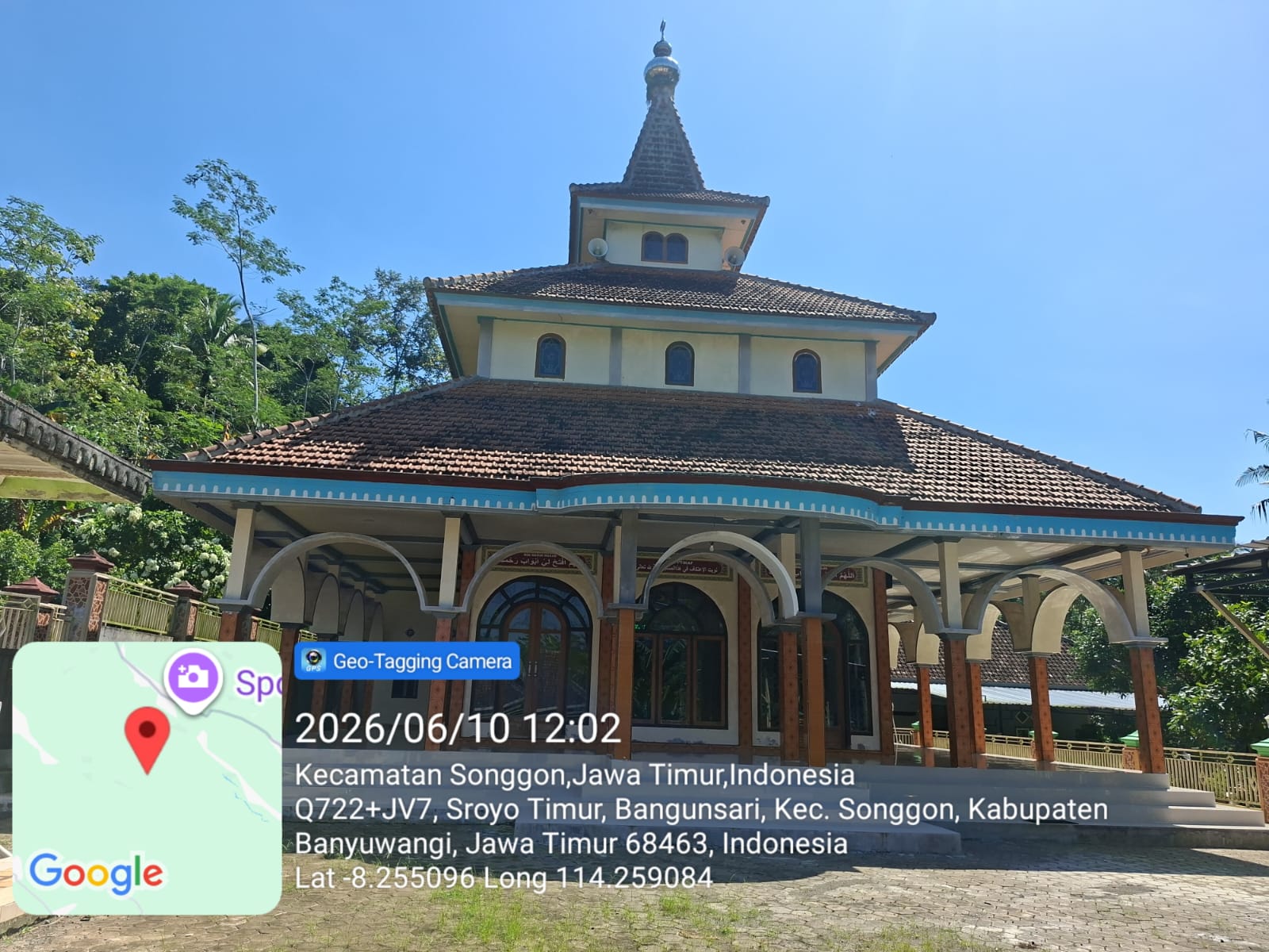 Foto Depan Masjid & Papan Nama — Riyadus Solihin, Bangunsari, Songgon