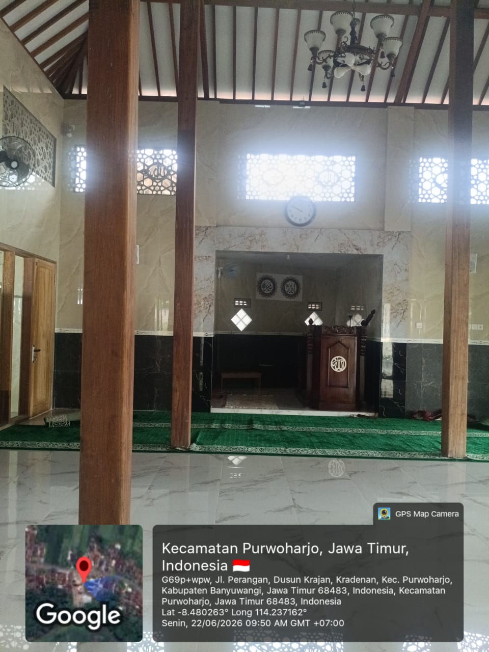 Foto Dalam Masjid (Mimbar/Mihrab) — BAITUL AZIZ, Kradenan, Purwoharjo