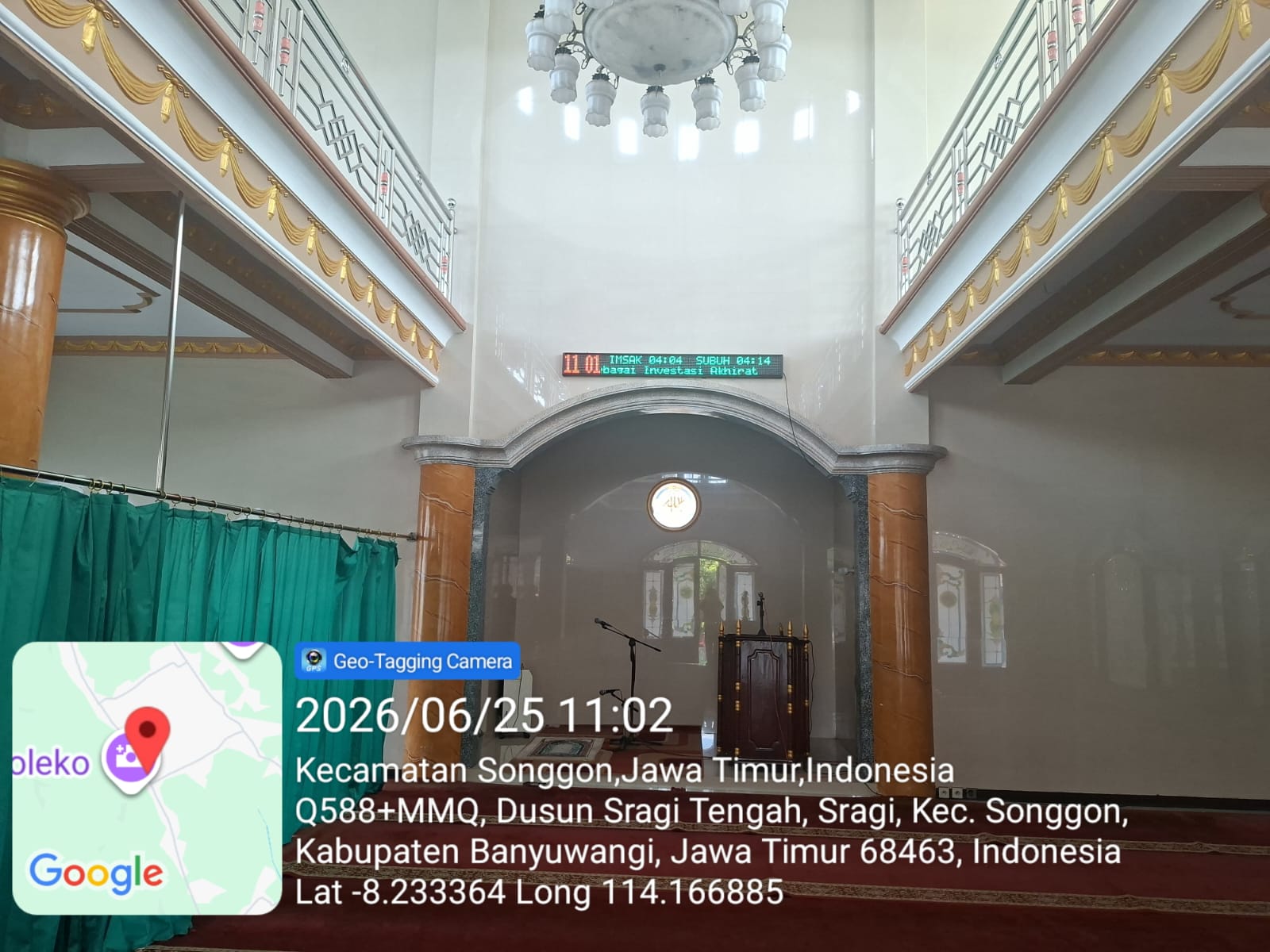 Foto Dalam Masjid (Mimbar/Mihrab) — DARUSSALAM, Sragi, Songgon