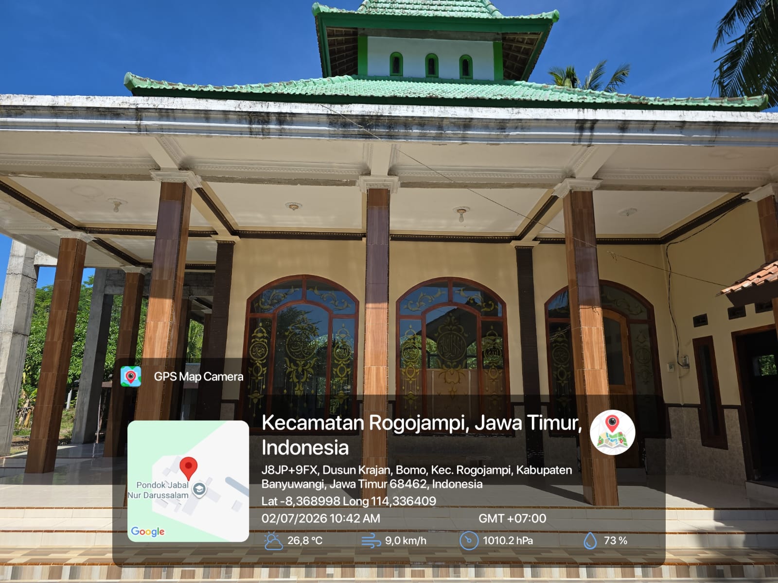 Foto Depan Masjid & Papan Nama — JABAL NUR, Bomo, Blimbingsari