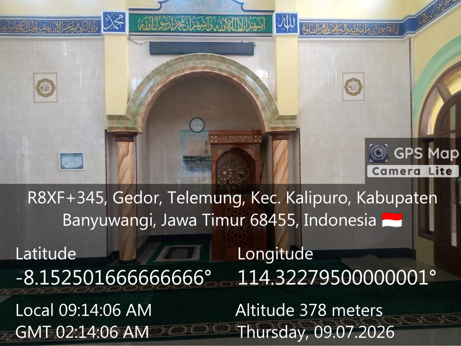 Foto Dalam Masjid (Mimbar/Mihrab) — MANBAUL HUDA, Telemung, Kalipuro