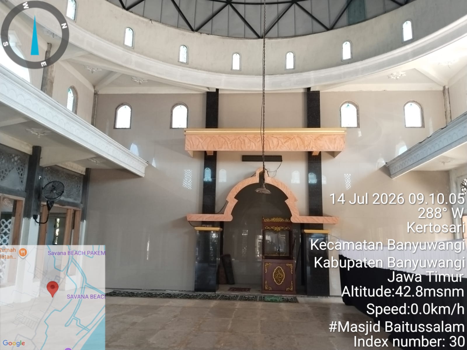 Foto Dalam Masjid (Mimbar/Mihrab) — Nurul Huda, Kertosari, Banyuwangi