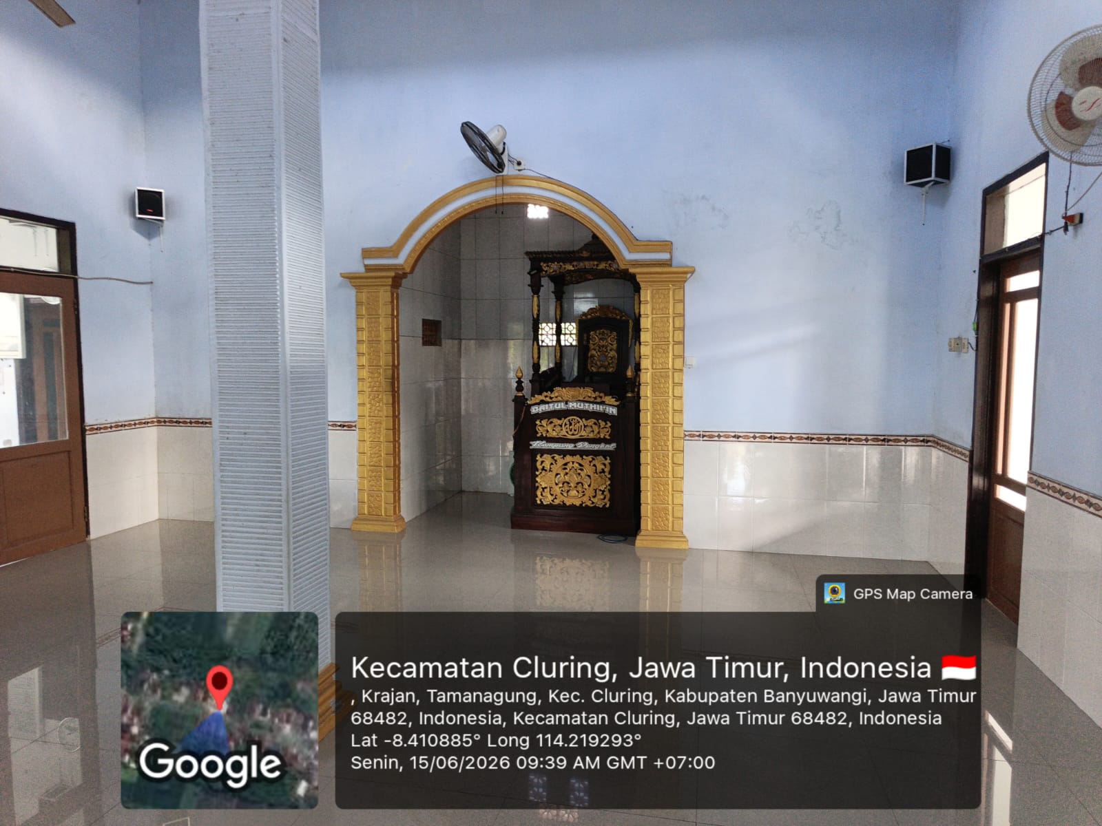 Foto Dalam Masjid (Mimbar/Mihrab) — BAITUL MUTHII'IN, Tamanagung, Cluring