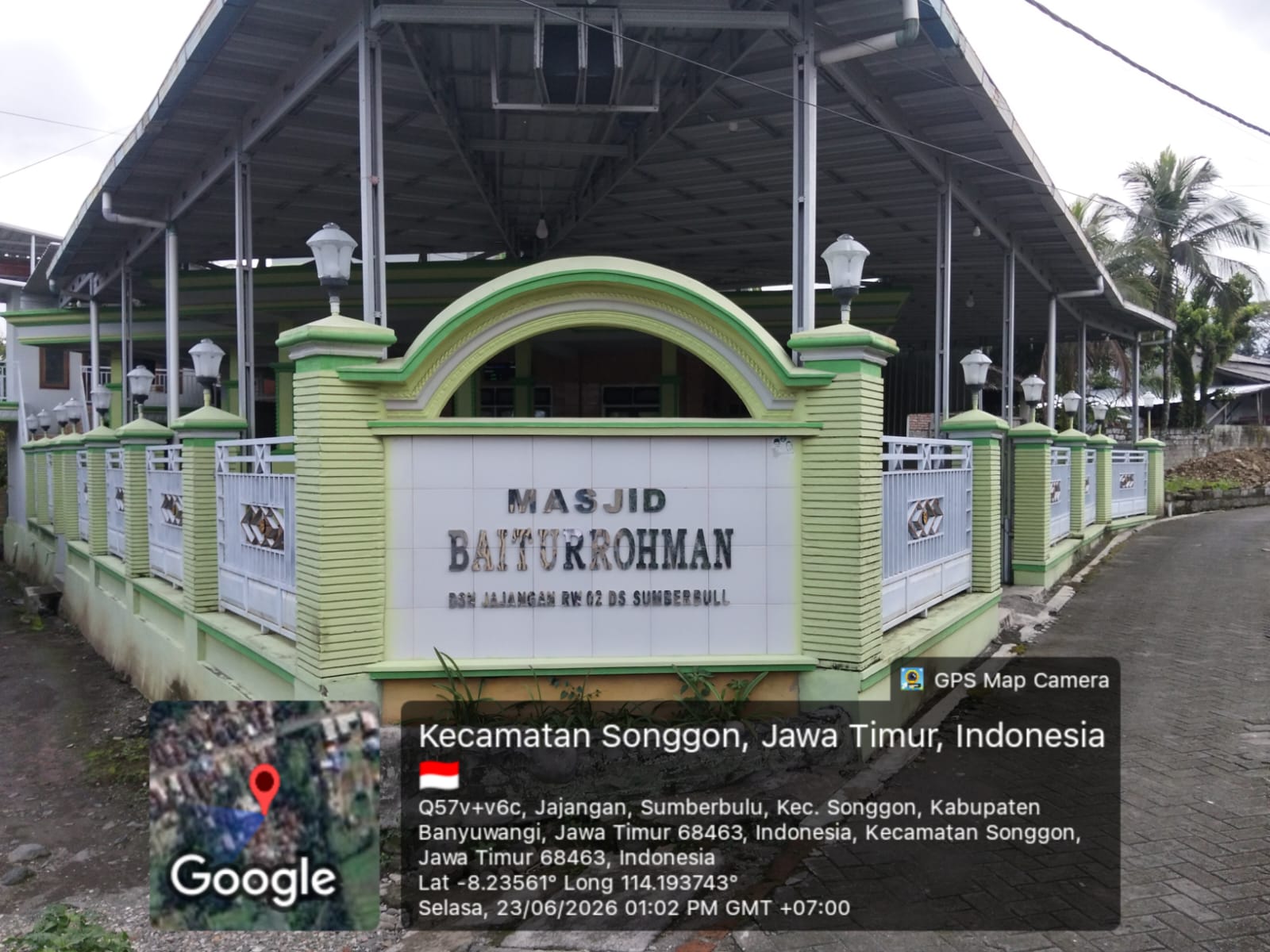 Foto Depan Masjid & Papan Nama — BAITUR ROHMAN, Sumberbulu, Songgon