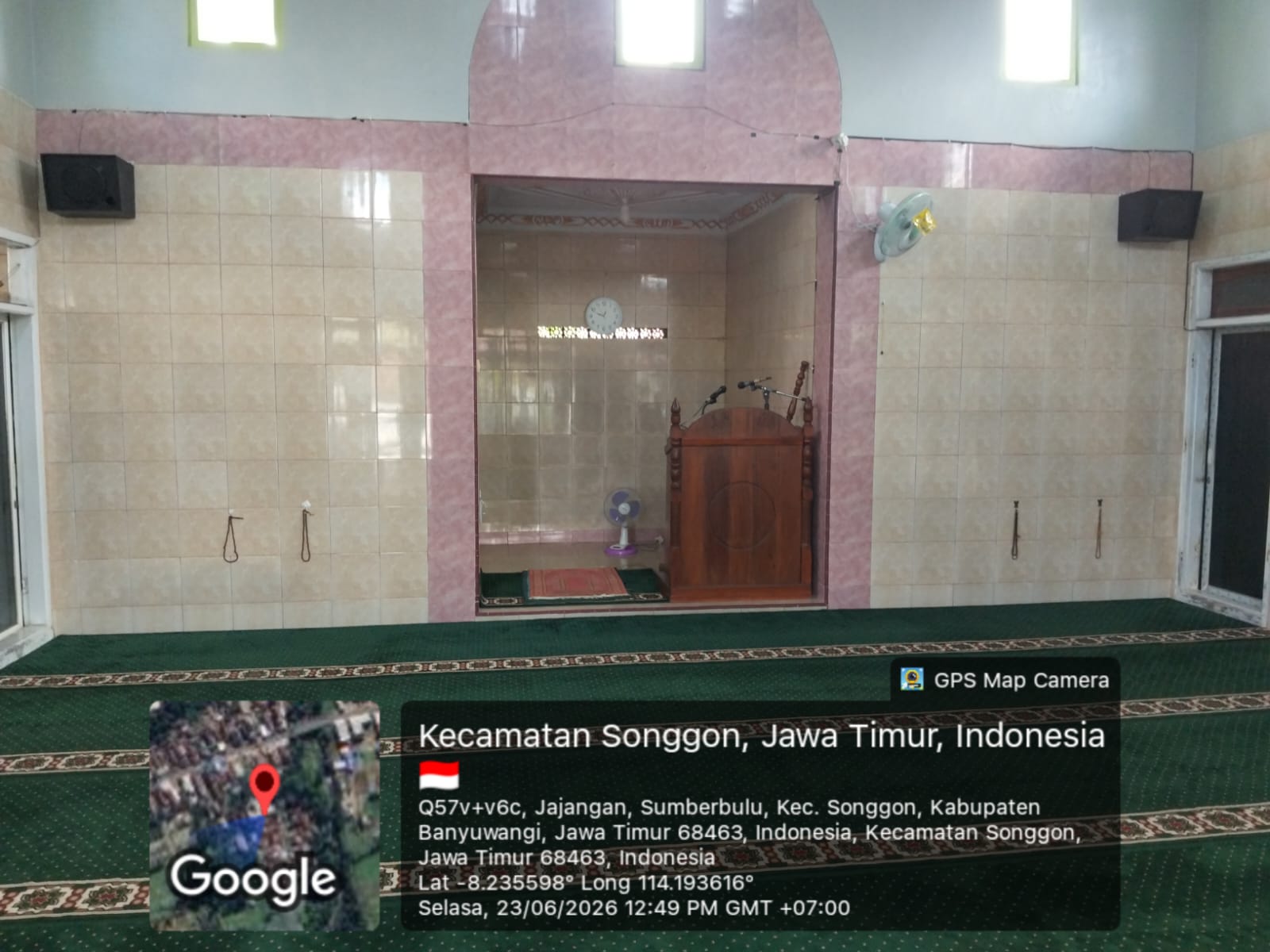 Foto Dalam Masjid (Mimbar/Mihrab) — BAITUR ROHMAN, Sumberbulu, Songgon