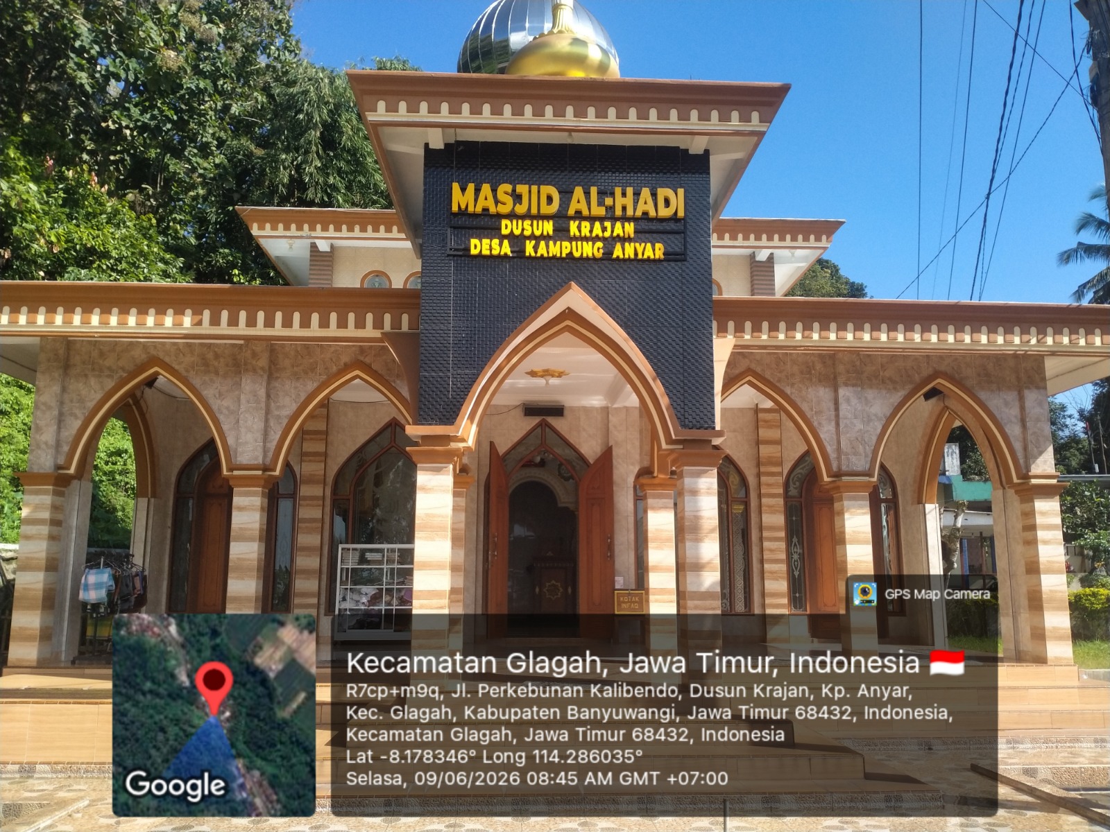 Foto Depan Masjid & Papan Nama — AL-HADI, Kampunganyar, Glagah