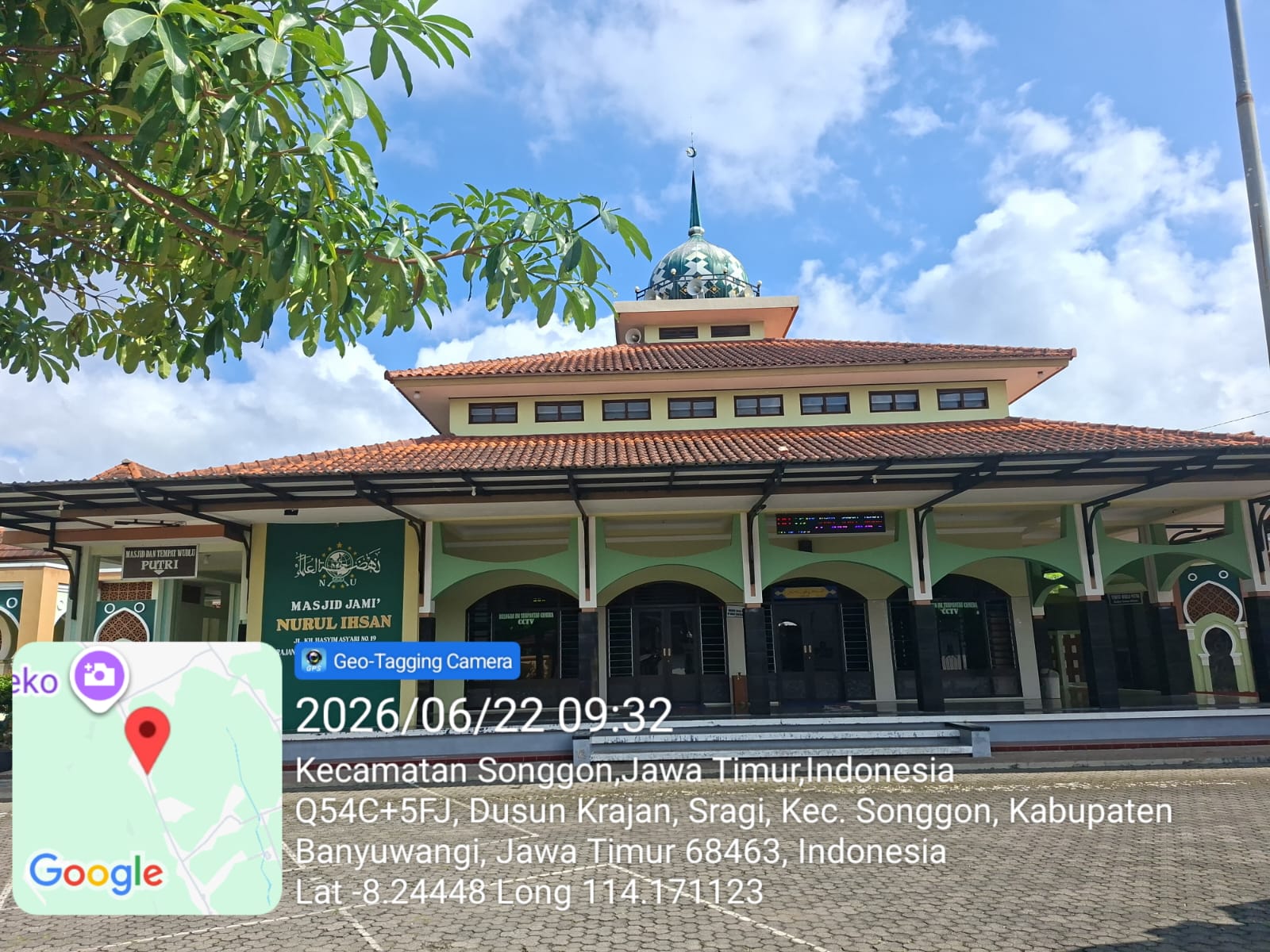 Foto Depan Masjid & Papan Nama — NURUL IHSAN, Sragi, Songgon