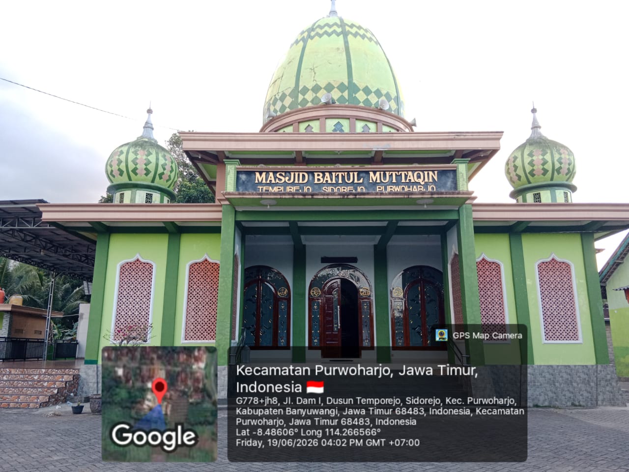 Foto Depan Masjid & Papan Nama — BAITUL MUTTAQIN, Sidorejo, Purwoharjo