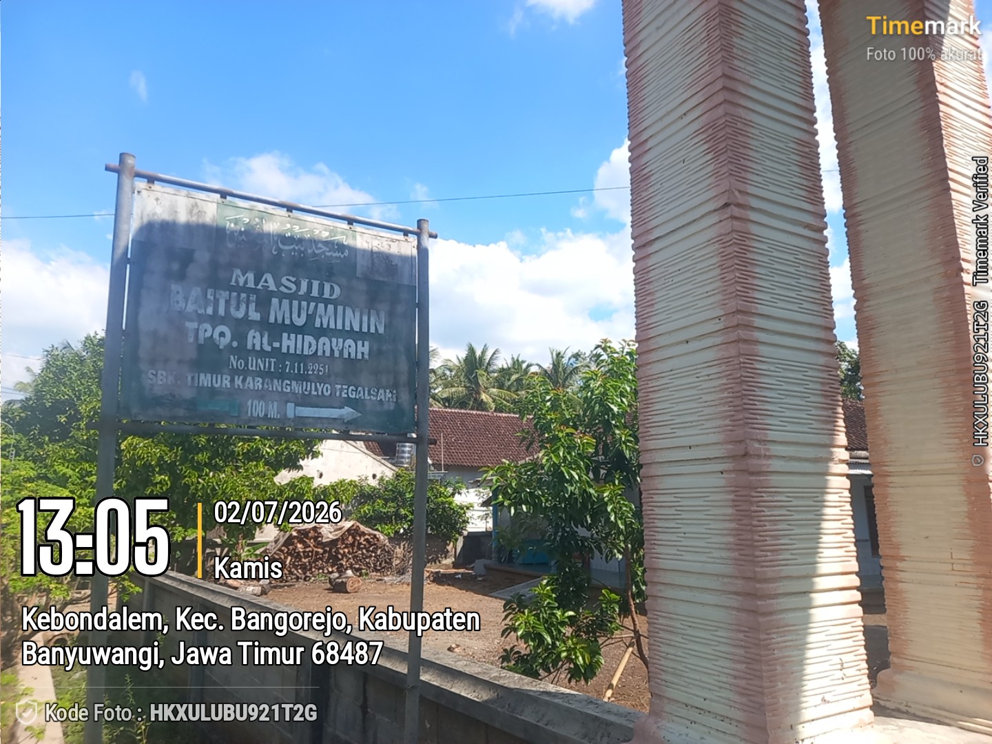 Foto Depan Masjid & Papan Nama — Baitul Mu'Minin, Karangmulyo, Tegalsari