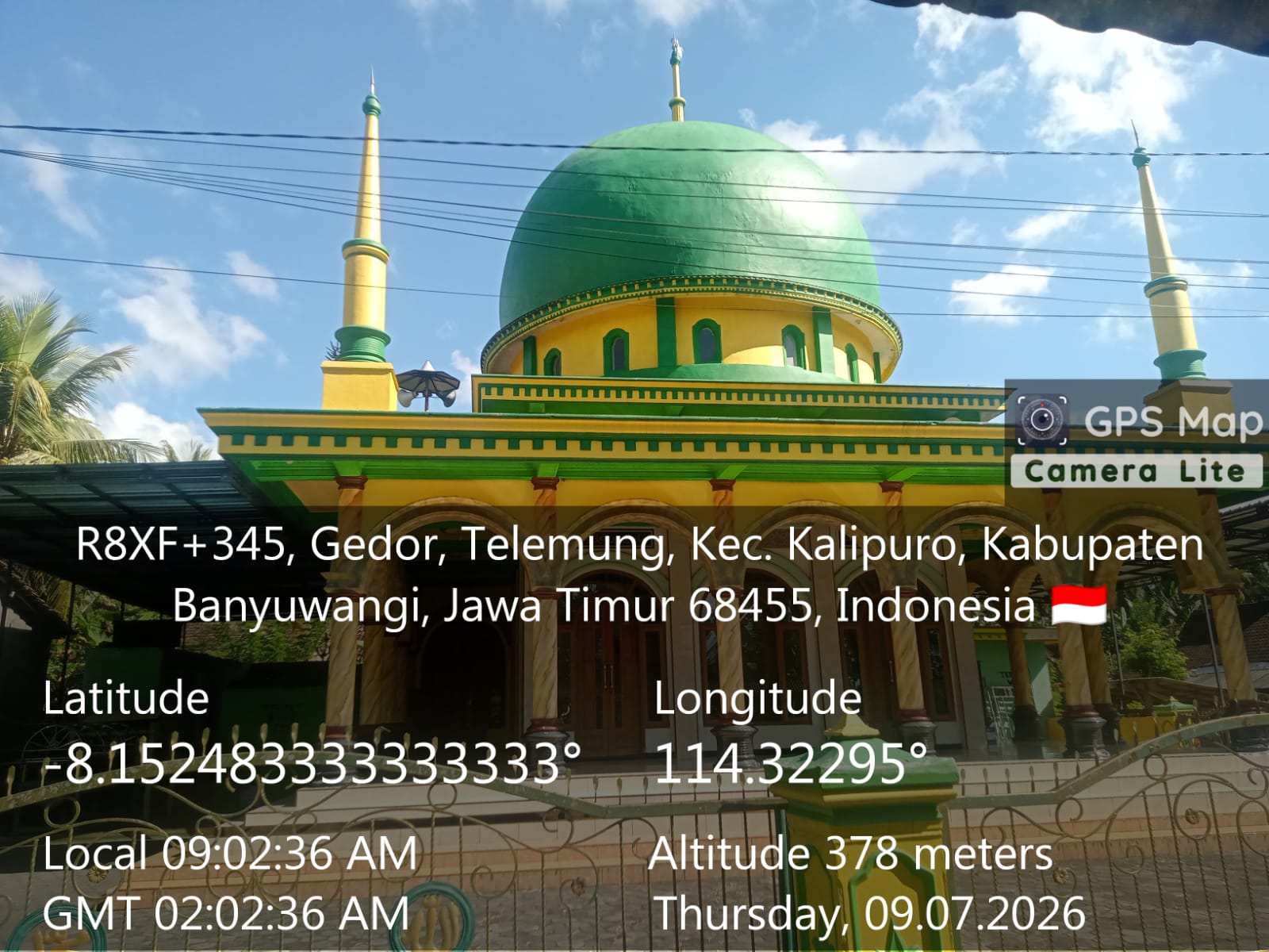 Foto Depan Masjid & Papan Nama — MANBAUL HUDA, Telemung, Kalipuro