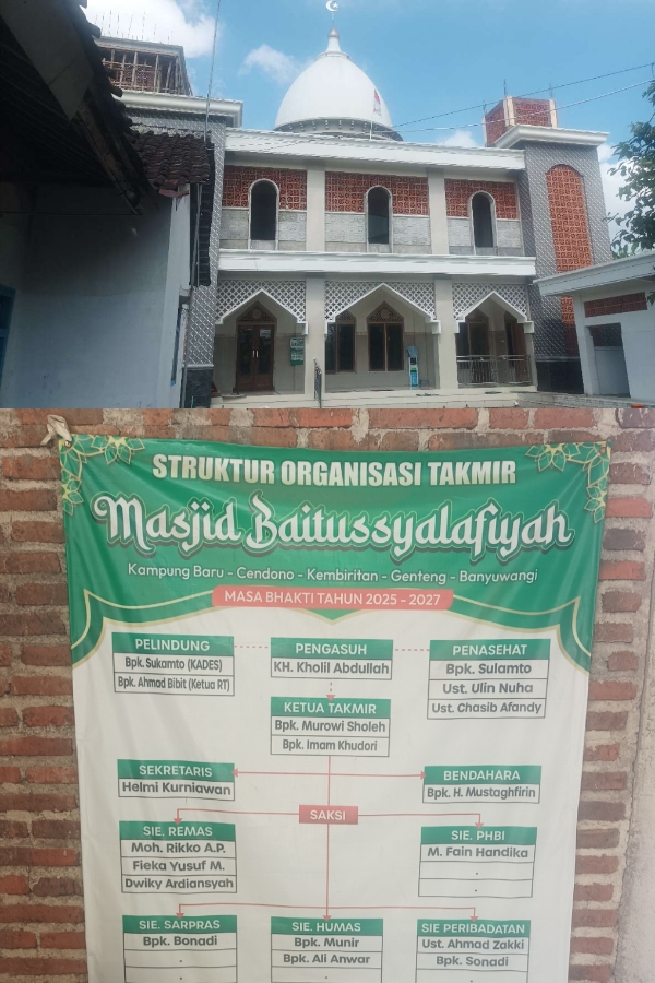 Foto Depan Masjid & Papan Nama — Baitus Salafiyah, Kembiritan, Genteng