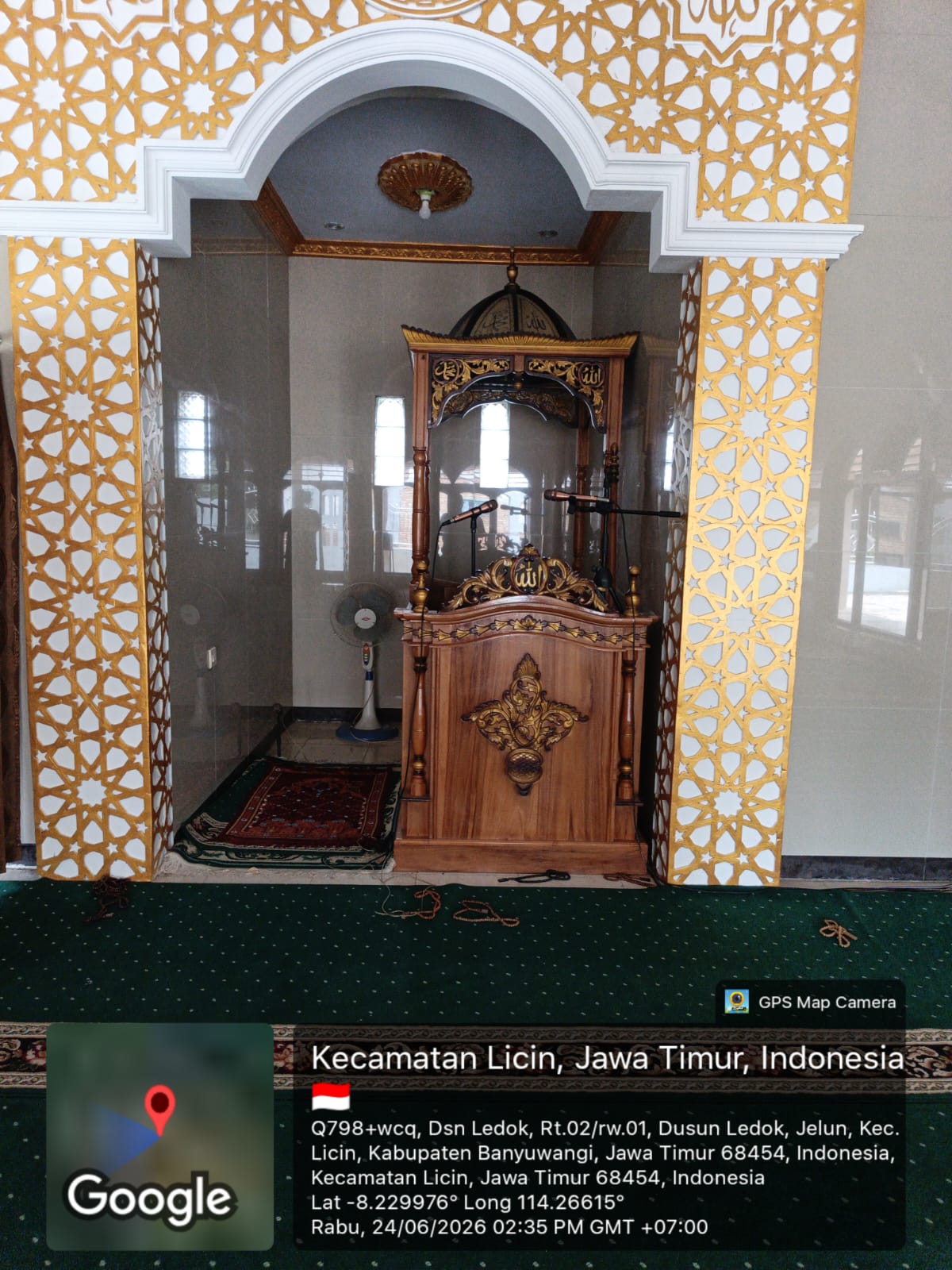 Foto Dalam Masjid (Mimbar/Mihrab) — BAITURRAHIM, Jelun, Licin