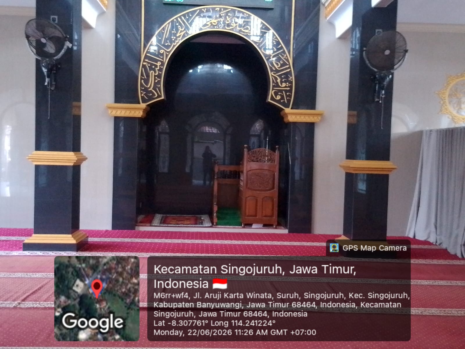 Foto Dalam Masjid (Mimbar/Mihrab) — ATTAQWA, Alasmalang, Singojuruh