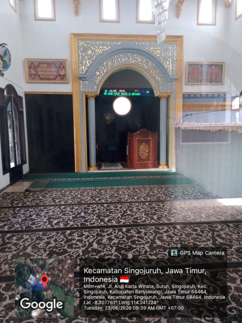Foto Dalam Masjid (Mimbar/Mihrab) — BAITURROHMAN, Benelan Kidul, Singojuruh