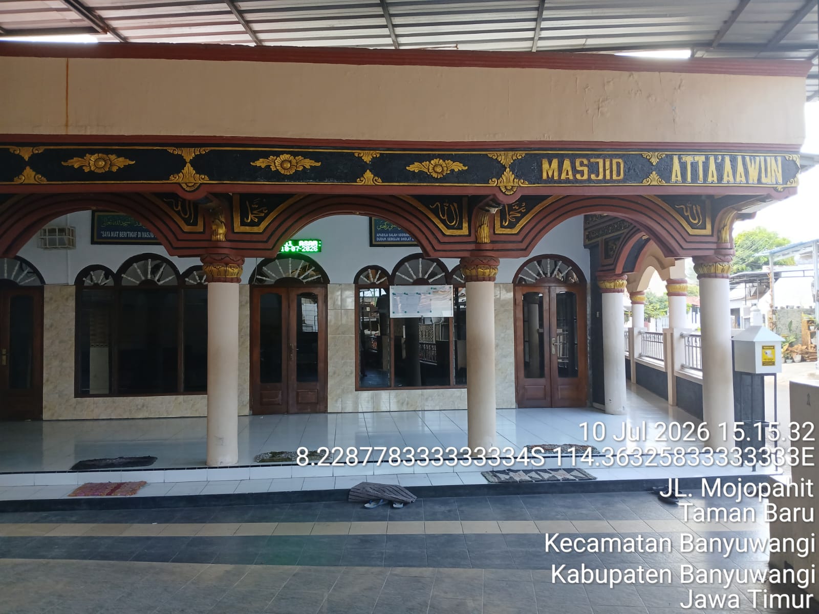 Foto Depan Masjid & Papan Nama — AT-TA'AAWUN, Tamanbaru, Banyuwangi