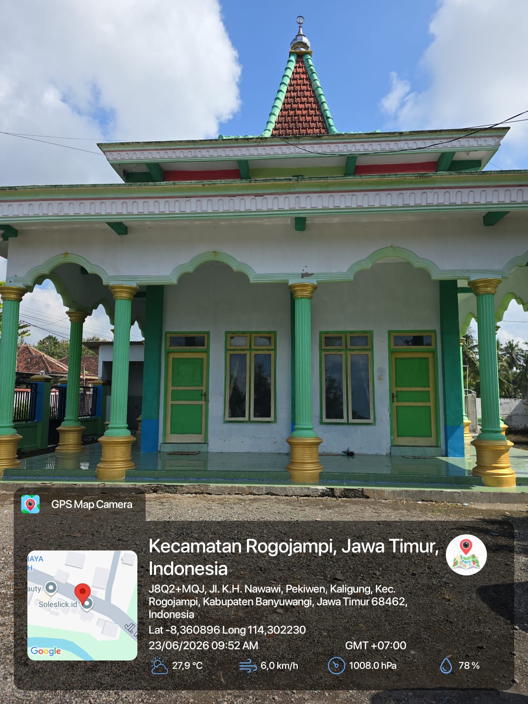 Foto Depan Masjid & Papan Nama — BAHRUL ULUM, Kaligung, Blimbingsari