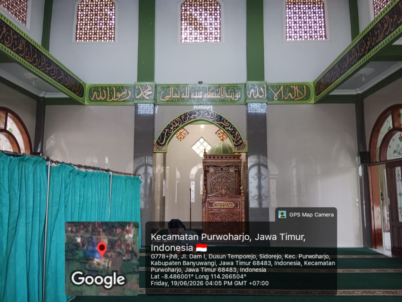 Foto Dalam Masjid (Mimbar/Mihrab) — BAITUL MUTTAQIN, Sidorejo, Purwoharjo