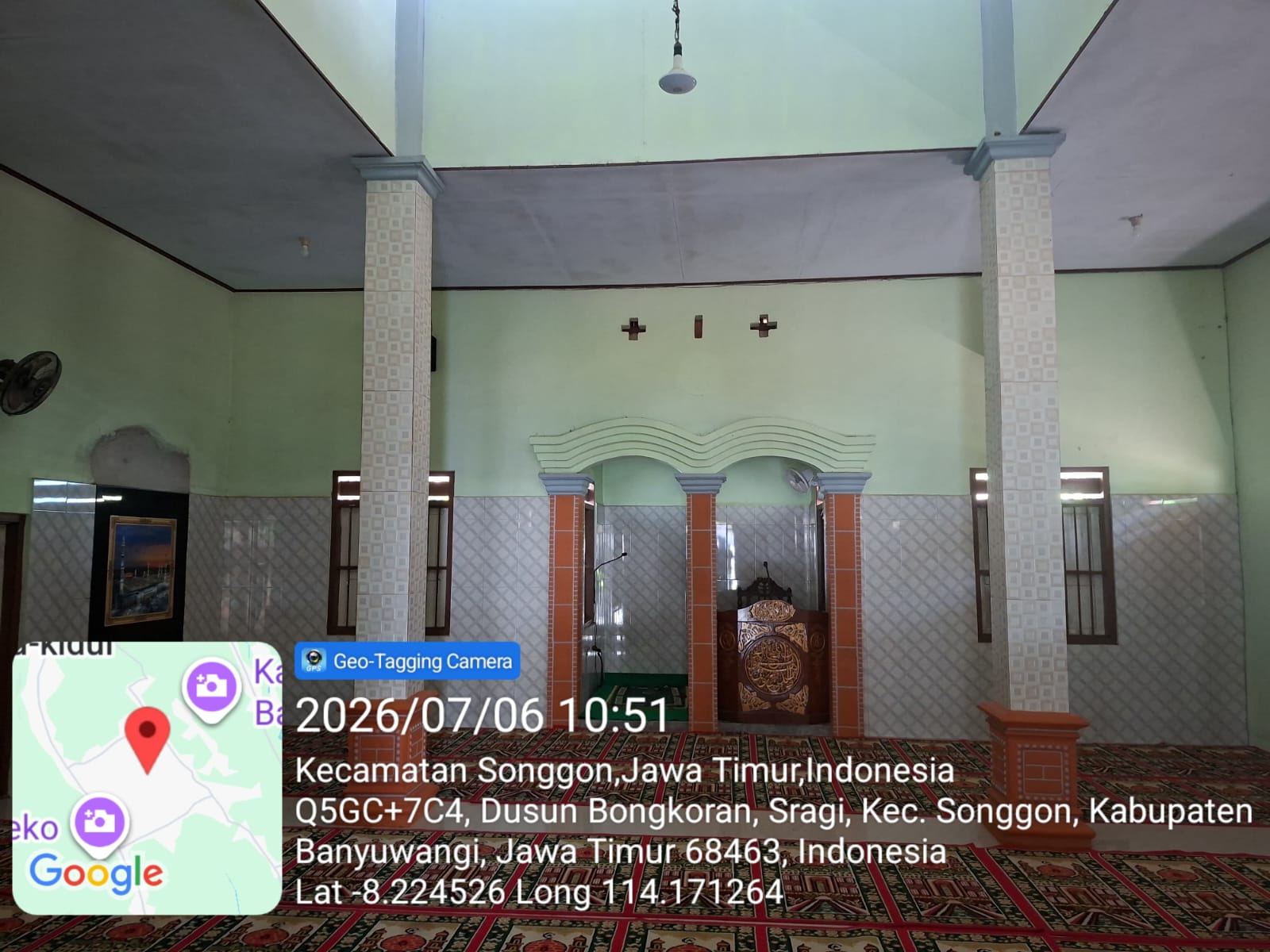 Foto Dalam Masjid (Mimbar/Mihrab) — BAITUL MUTTAQIN, Sragi, Songgon