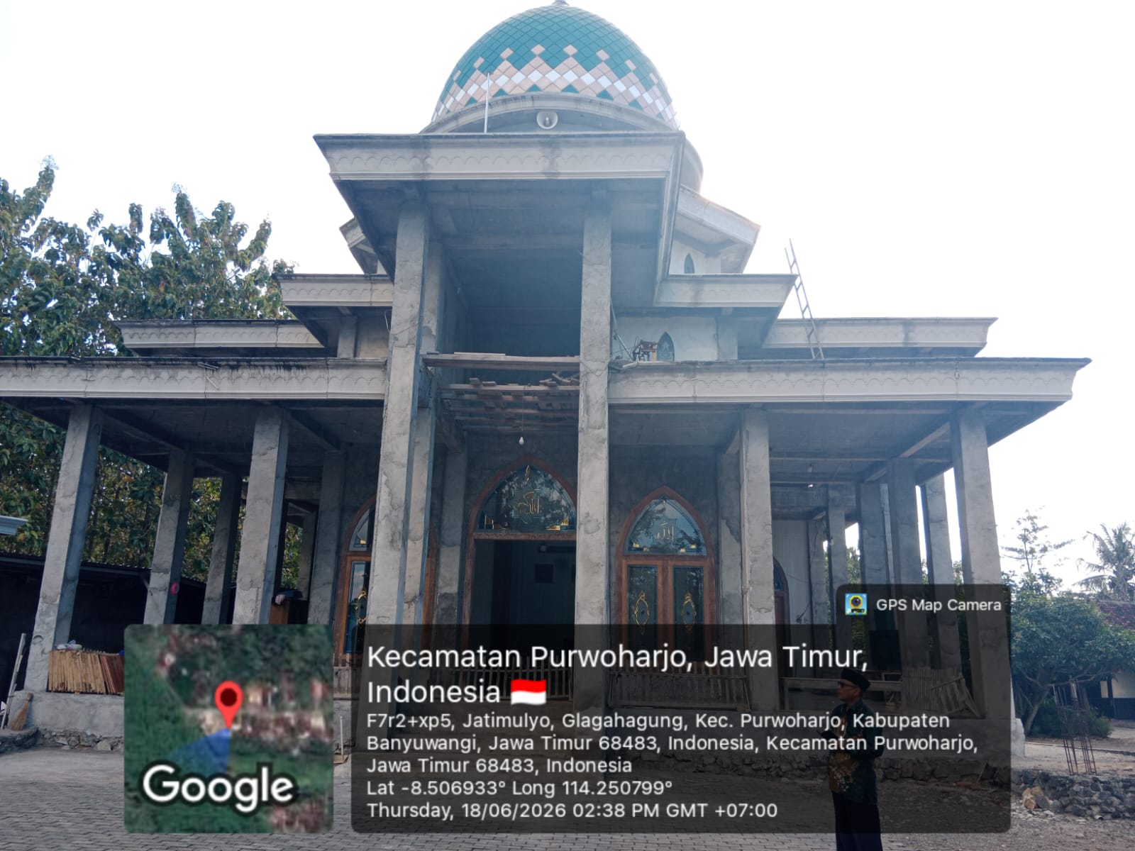 Foto Depan Masjid & Papan Nama — JAMI' NU DARUL AMIN, Glagahagung, Purwoharjo