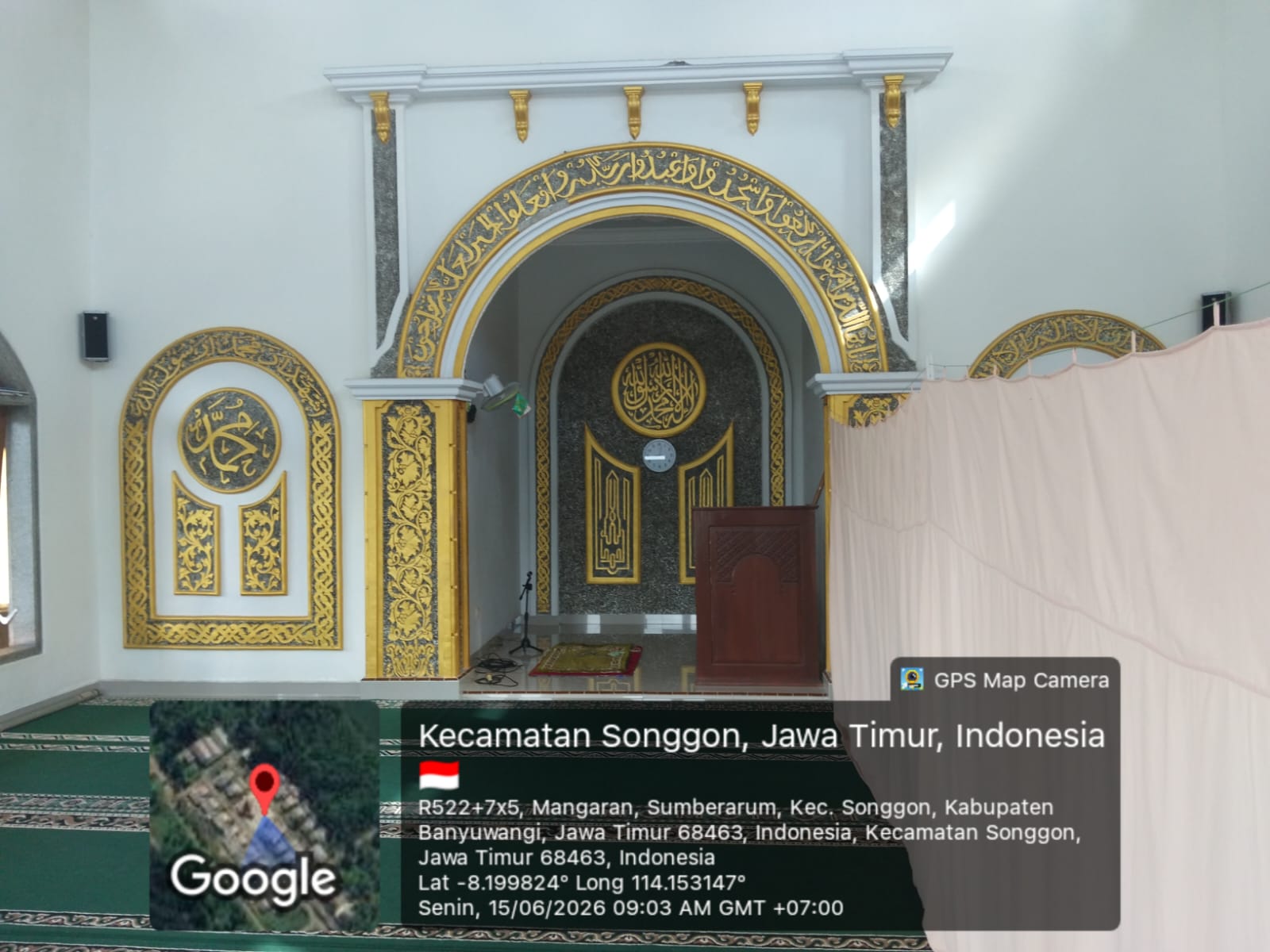 Foto Dalam Masjid (Mimbar/Mihrab) — AL -IKHLAS, Sumberarum, Songgon