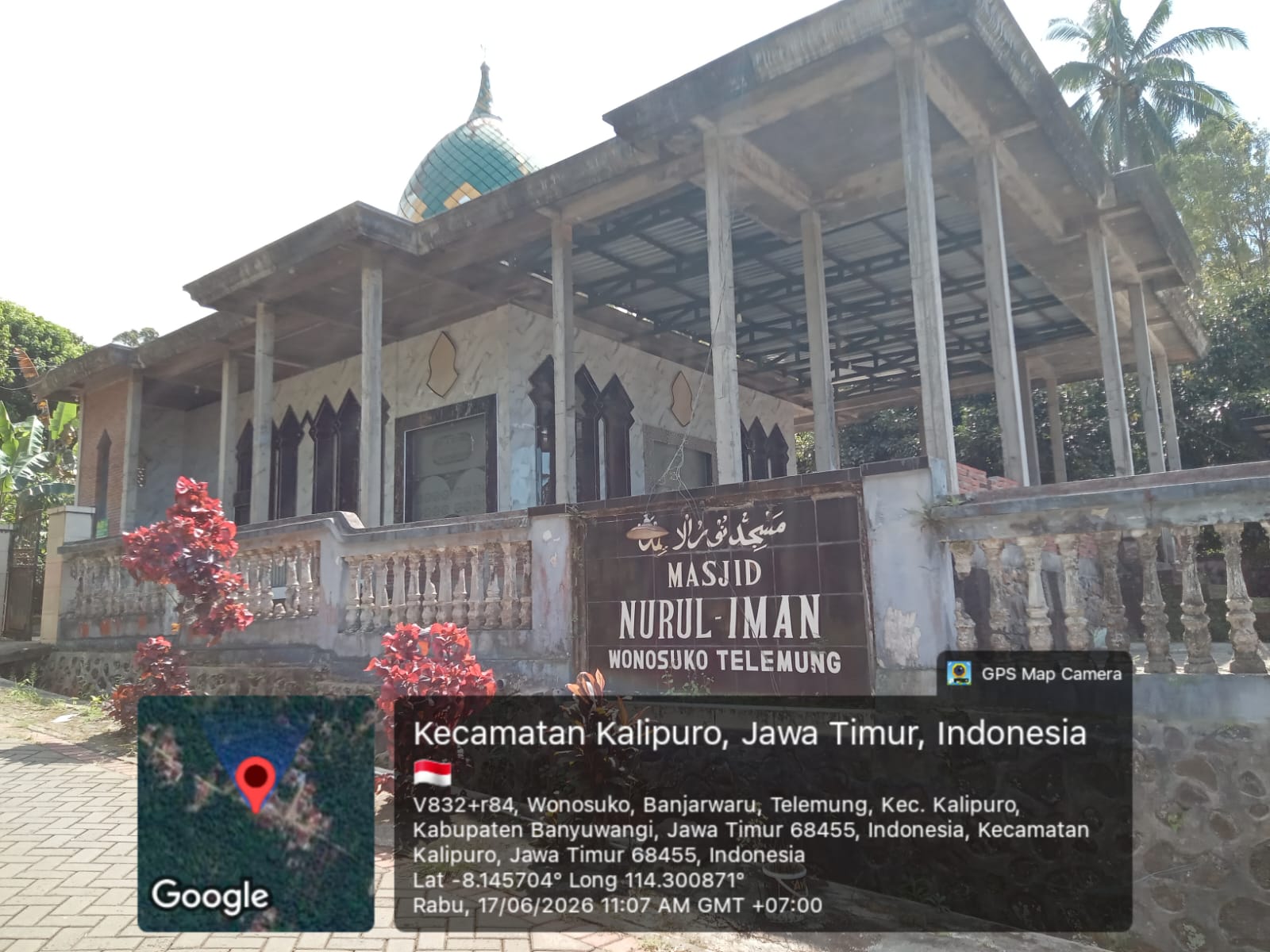 Foto Depan Masjid & Papan Nama — NURUL IMAN, Telemung, Kalipuro