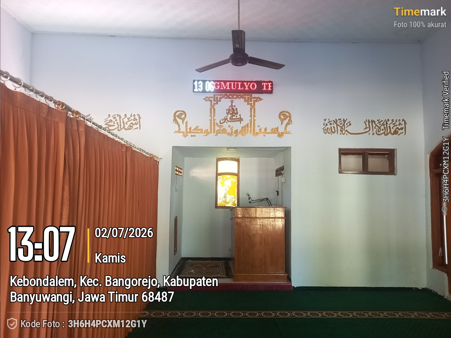Foto Dalam Masjid (Mimbar/Mihrab) — Baitul Mu'Minin, Karangmulyo, Tegalsari