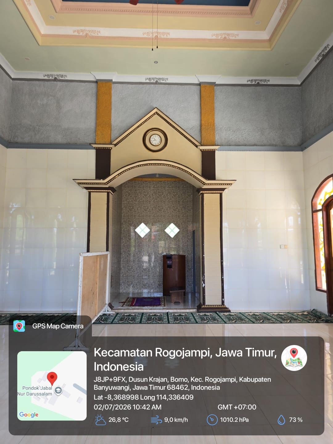 Foto Dalam Masjid (Mimbar/Mihrab) — JABAL NUR, Bomo, Blimbingsari