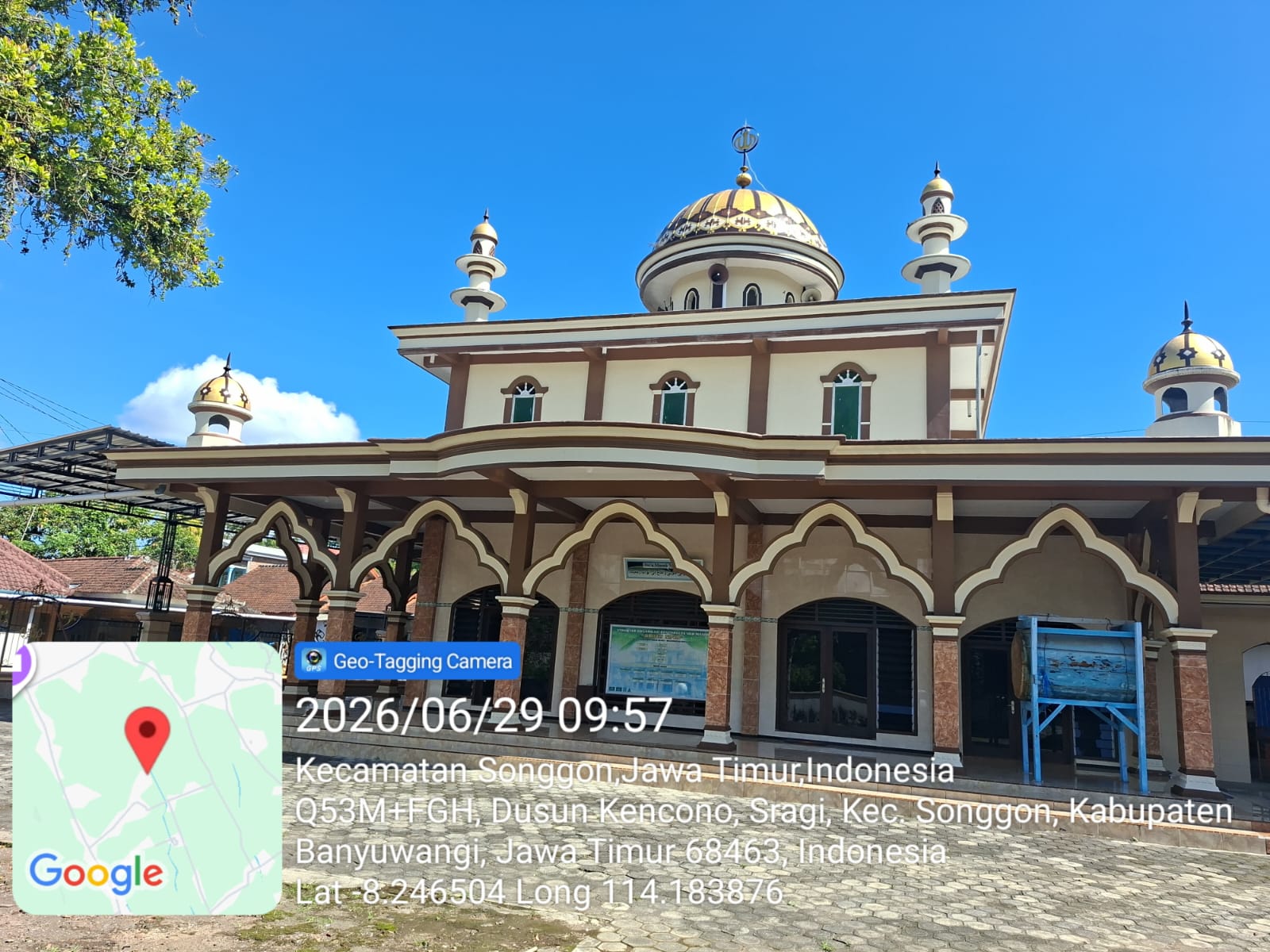 Foto Depan Masjid & Papan Nama — BAITUN NAIM, Sragi, Songgon