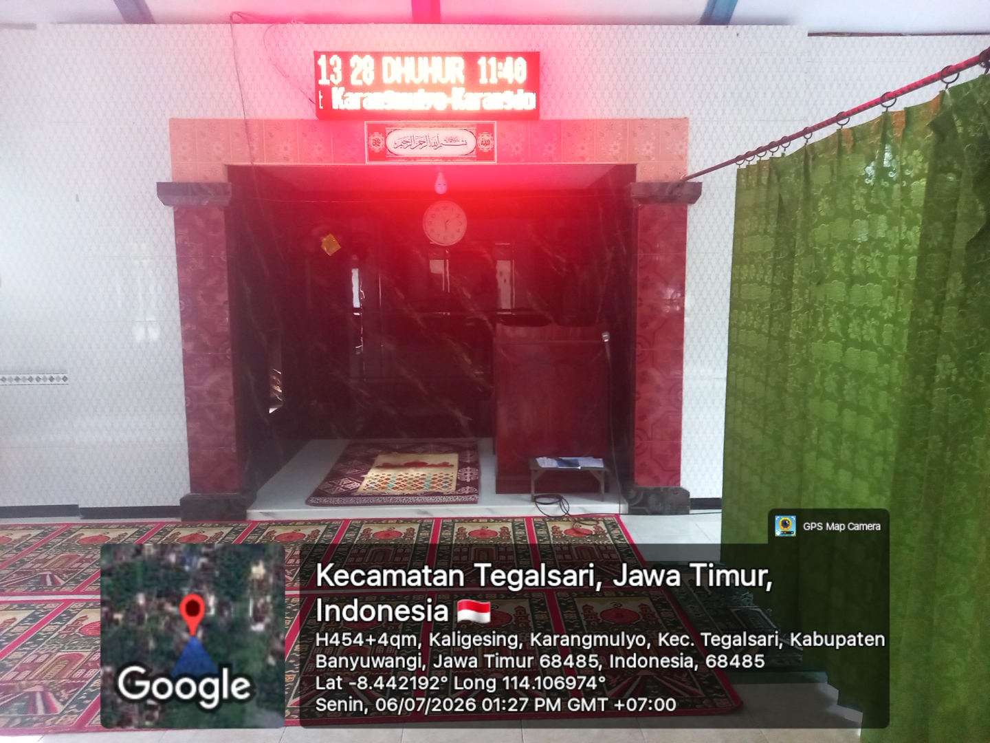 Foto Dalam Masjid (Mimbar/Mihrab) — Baiturrohim, Karangmulyo, Tegalsari
