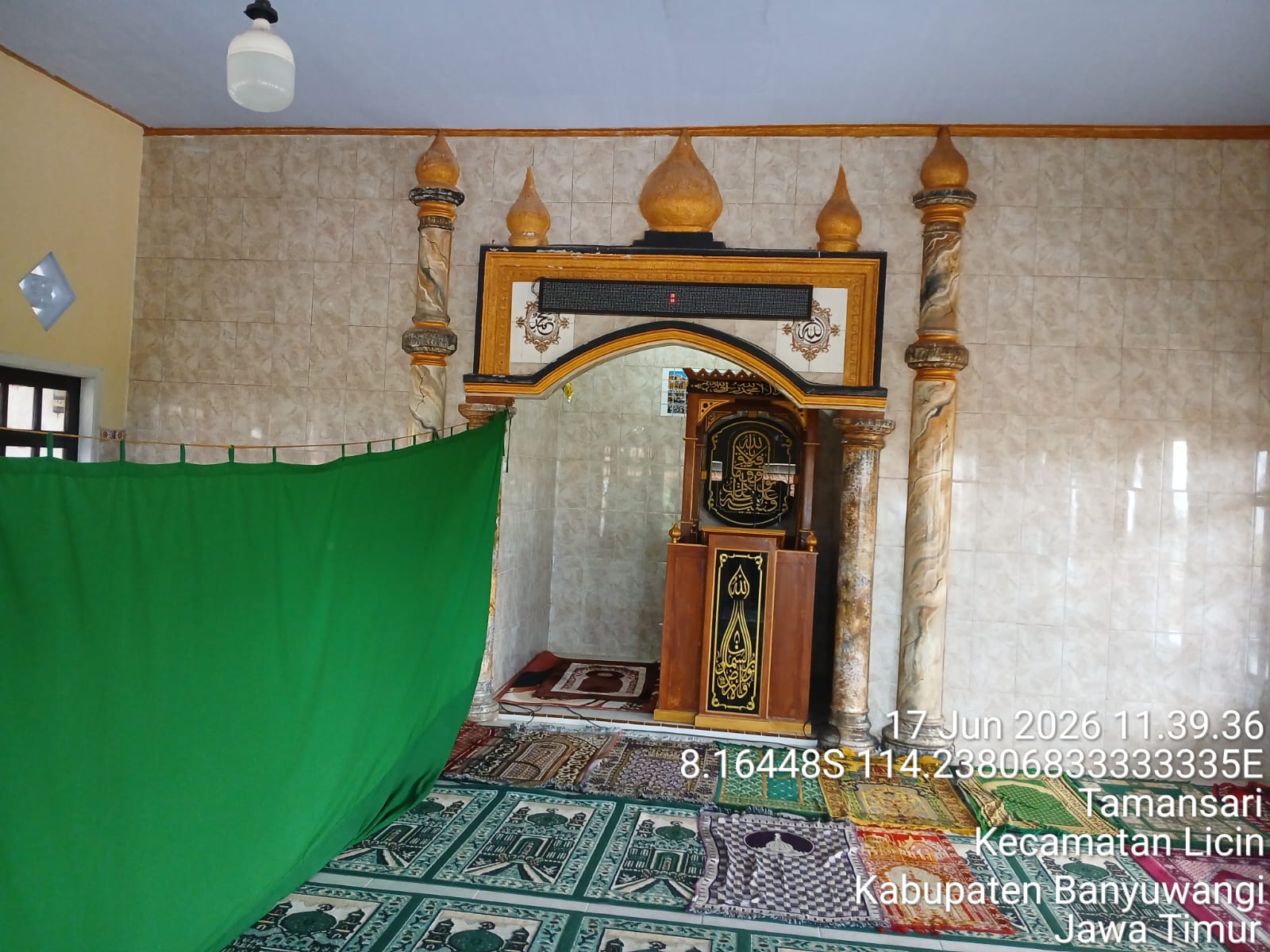 Foto Dalam Masjid (Mimbar/Mihrab) — NUR HUDA, Tamansari, Licin