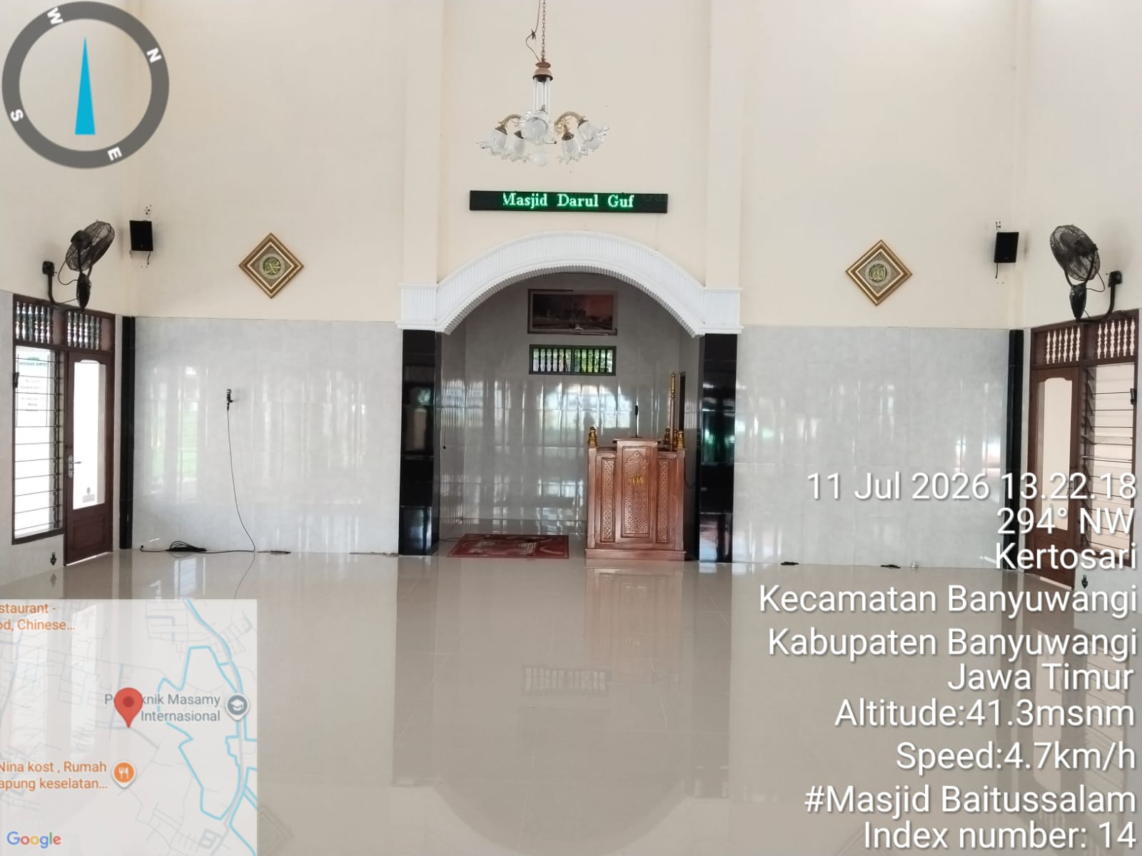 Foto Dalam Masjid (Mimbar/Mihrab) — DARUL GHUFRON, Kertosari, Banyuwangi
