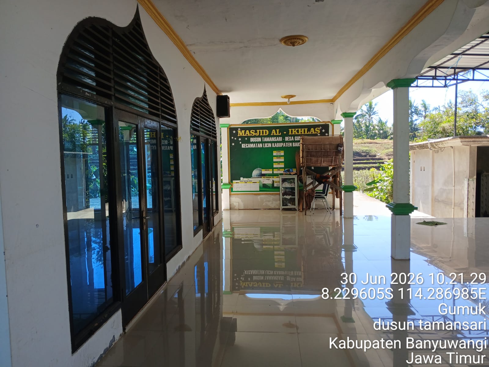 Foto Depan Masjid & Papan Nama — Al-Ikhlas, Tamansari, Licin
