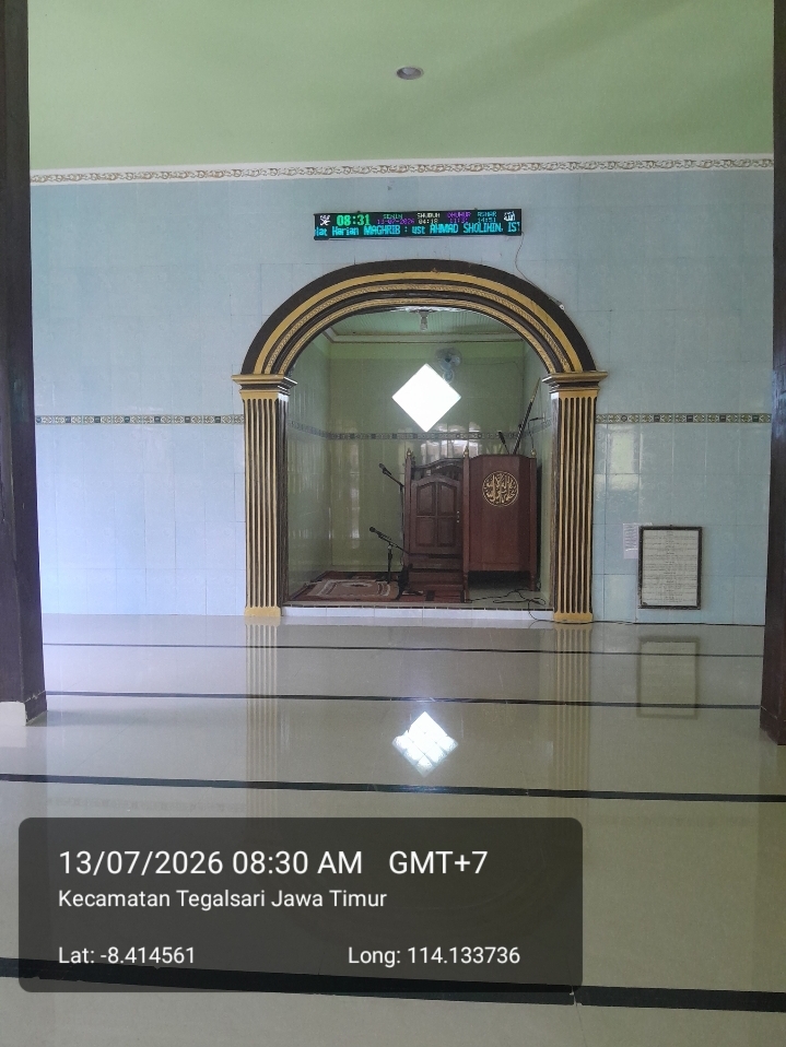 Foto Dalam Masjid (Mimbar/Mihrab) — Baitul Makmur, Tegalrejo, Tegalsari